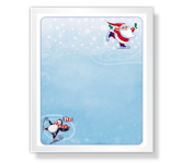 Skating Santa christmas printable cards