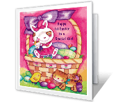 Baby Girl's 1st Easter easter printable cards
