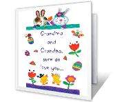 Love You, Grandparents easter printable cards