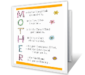Funny Rhyme for Mother mothers day printable cards