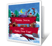 Holiday Thanks new years printable cards