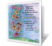 For a Caring Teacher seasons greetings printable cards