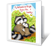 Hugs for Dad valentines day printable cards