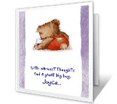 I Care a Lot About You hugs & smiles printable cards