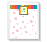 Colorful Monogram thinking of you printable cards
