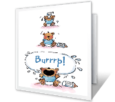 Burrrp! congratulations on baby printable cards