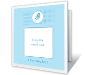 New Baby Boy<br>Add-a-Photo birth announcement printable cards