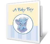 Sweet Baby Boy congratulations on baby printable cards