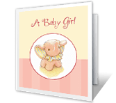 Sweet Baby Girl congratulations on baby printable cards