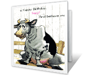No Bull! happy birthday printable cards