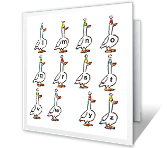 No 'X' Goose belated birthday printable cards