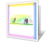 Mailbox Chase belated birthday printable cards