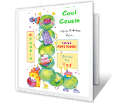 For a Cool Cousin happy birthday printable cards
