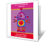 Robot Fun happy birthday printable cards