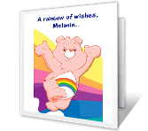 Rainbow Wishes happy birthday printable cards