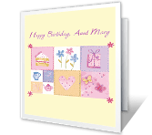 A Wonderful Aunt happy birthday printable cards