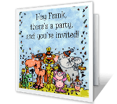 Party Animals party printable cards