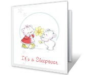 Sleepover Party sleepover printable cards