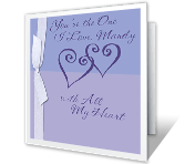 Happy Anniversary<br>to the One I Love happy anniversary printable cards
