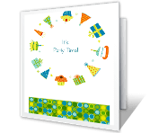 Party Time happy birthday printable cards