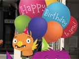 Monster Surprise happy birthday ecards