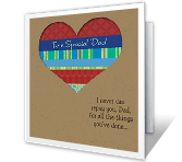 Special Dad printable fathers day card