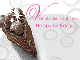 Fat Free Virtual Cake<br>(Postcard) happy birthday ecards