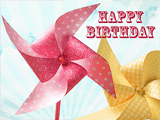 Birthday Pinwheels<br>(Postcard) happy birthday ecards