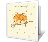 Pumpkin Cart thanksgiving printable cards