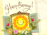 Sunshine & Flowers happy birthday ecards