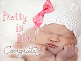Pretty in Pink<br>(Postcard) congratulations on baby ecards