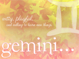 Gemini<br>(Postcard) happy birthday ecards
