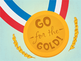 Go for the Gold<br>(Postcard) friendship ecards