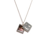 Monogrammed Locket Photo Necklace (sterling silver)