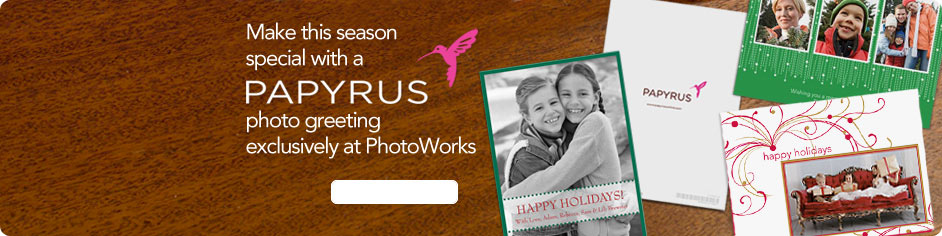Make this season special with a PAPYRUS photo greeting exclusively at PhotoWorks