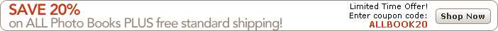 Save 20% PLUS Free Shipping on All Photo Books