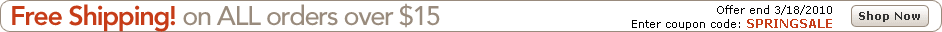 Free Standard Shipping on orders over $15