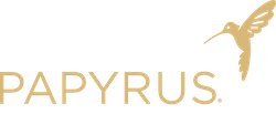 Papyrus Gold Hummingbird Logo