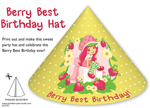 Berry Best Birthday Hat! Strawberry Shortcake Printables