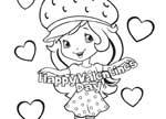 It's Valentine's Day Strawberry Shortcake Coloring Pages