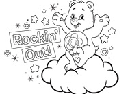 Harmony Rockin' Out! Care Bears Coloring Pages