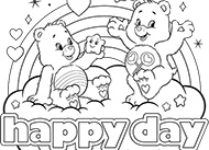 Happy Day Care Bears Coloring Pages