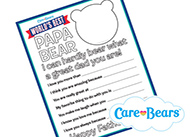 Father's Day Printable Activity Care Bears Activities