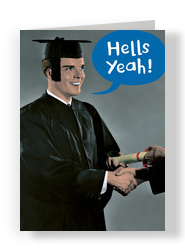 Hells Yeah Grad 5x7 Folded Card