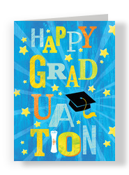 Shining Graduation Cap 5x7 Folded Card