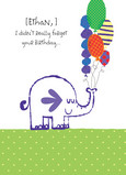Belated Elephant 5x7 Folded Card