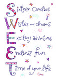 Sixteen Candles 5x7 Folded Card