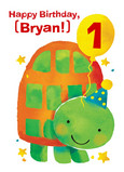 Turtle First Birthday 5x7 Folded Card