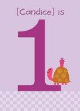 Purple Turtle Birthday 5x7 Folded Card