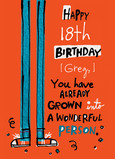 18 Grown Birthday 5x7 Folded Card